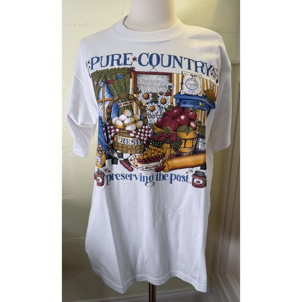 Vintage 90s Jerzees Pure Country Preserving The Past T Shirt USA Single Stitch L
